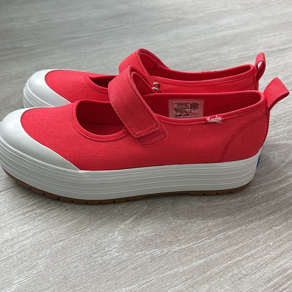 Keds Platform Mary Jane Red Canvas Sneakers size 8 - Picture 5 of 12